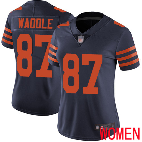 Chicago Bears Limited Navy Blue Women Tom Waddle Jersey NFL Football #87 Rush Vapor Untouchable